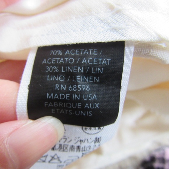 Donna Karan New York Cream Trousers Pants 4 Acetate Linen Straight Quiet Luxury - Picture 14 of 16